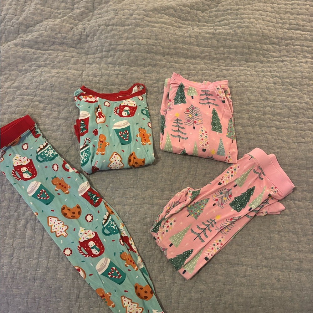 Little Sleepies Kids Pajama Set - Red and Pink